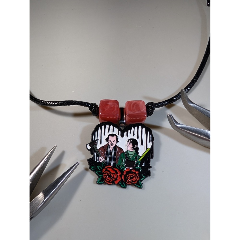The Shining Jack Wendy Torrance Repurposed Enamel Pin Adjustable Cord Necklace
